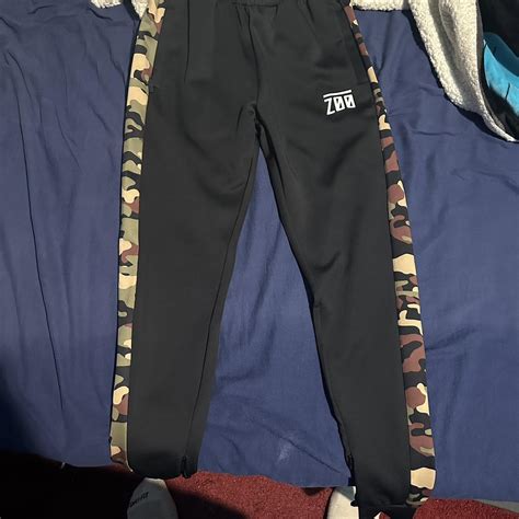 Raw Gear Zoo Culture Camo Zipper Joggers Condition:... - Depop