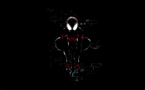 Miles Morales Wallpaper 4K, Spider-Man, Dark