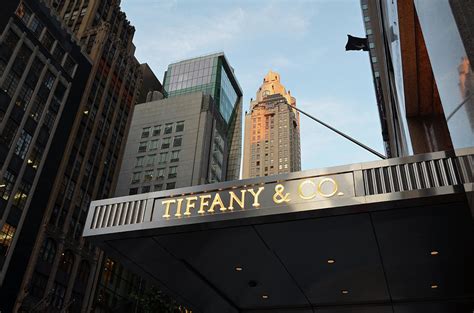 Tiffany and CO aka Tiffany's Illuminated Portico Sign Manhattan NYC New York City Landmark ...