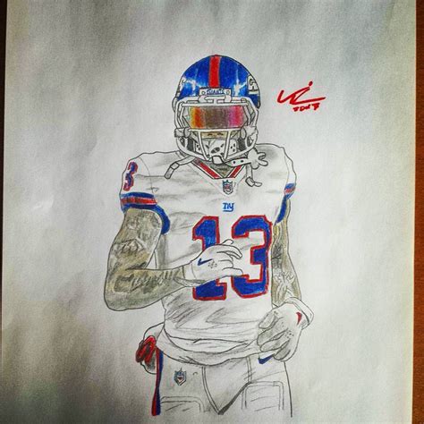 Odell Beckham Jr One Handed Catch Drawing - Resenhas de Livros