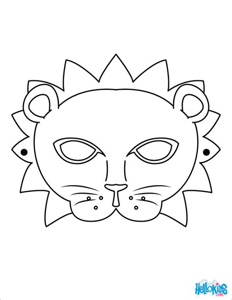 Lion mask coloring pages - Hellokids.com