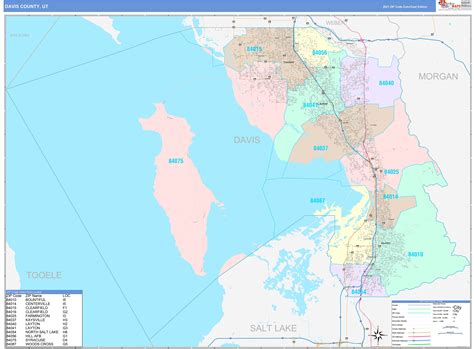 Davis County, UT Wall Map Color Cast Style by MarketMAPS - MapSales.com