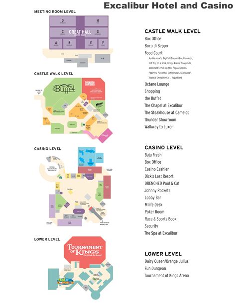 Las Vegas Excalibur hotel map