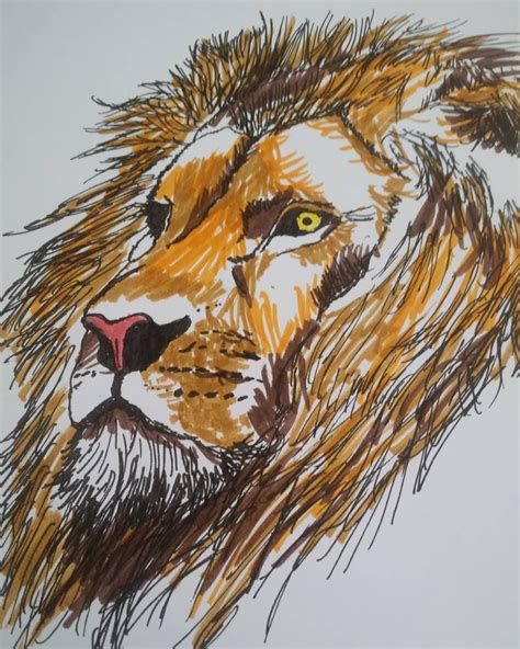 Lion Marker Drawing...#artforlife #artismylife #art #artismylife # ...