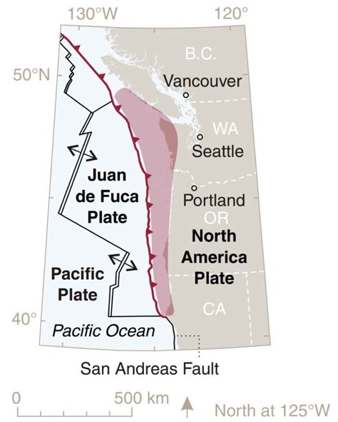 The Cascadia subduction zone sits just offshore of the Pacific ...