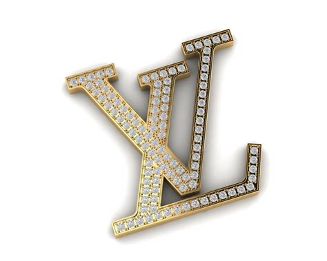 louis vuitton logo with diamond for pendant belt 3d print