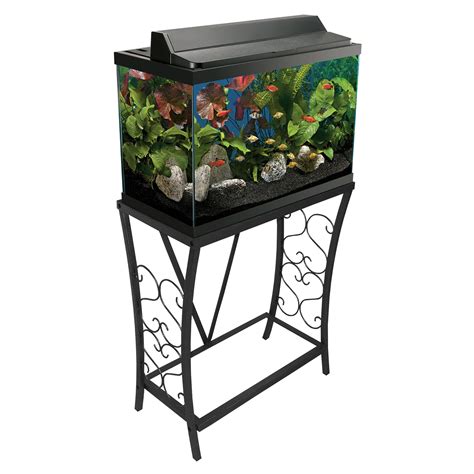 Aquatic Fundamentals Black Scroll Aquarium Stand - for 20 Gallon ...