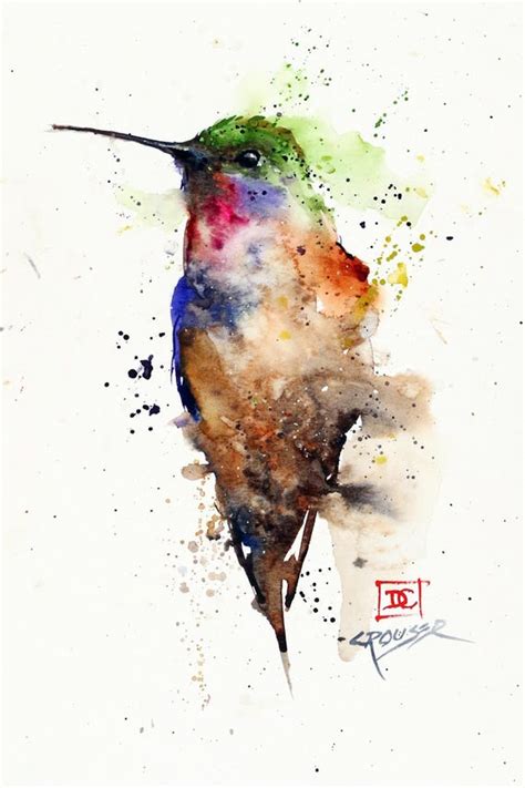 HUMMINGBIRD Watercolor Print by Dean Crouser