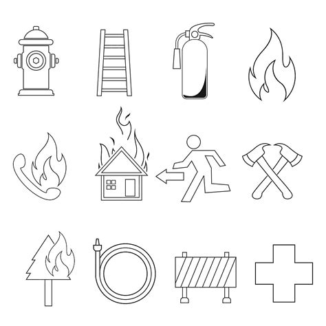 Fire Engine Icon Fire Emergency Icons Isolated On White Background ...