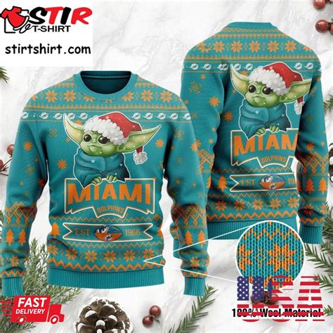 Nfl Miami Dolphins Golden Skull Christmas Ugly Sweater - StirTshirt