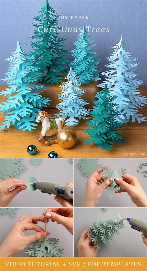 Diy Paper Christmas Tree, Paper Christmas Decorations, Christmas Crafts Diy, Christmas Projects ...