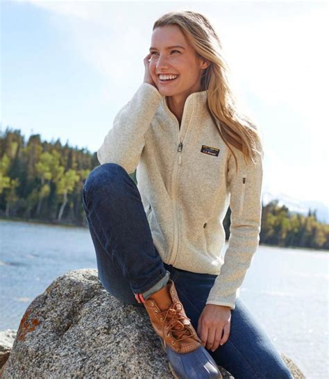 Women's L.L.Bean Sweater Fleece Full-Zip Jacket #Women'scoats | Hiking outfit women, Cute hiking ...