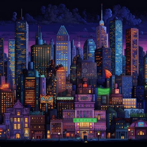 Pixel Art Skyline