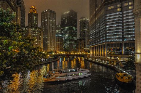 Chicago River at Night Photograph by Pamela Schreckengost | Fine Art America