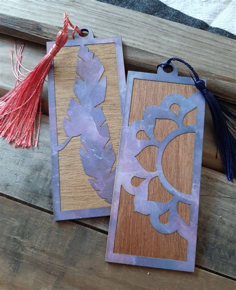 Wooden Bookmark Set Laser Cut Bookmarks Bookmark Set Wooden - Etsy