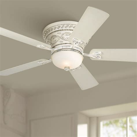 White Hugger Ceiling Fan With Light And Remote | Shelly Lighting