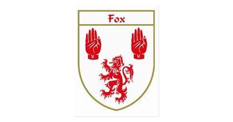 Fox Coat of Arms/Family Crest Postcard | Zazzle.com