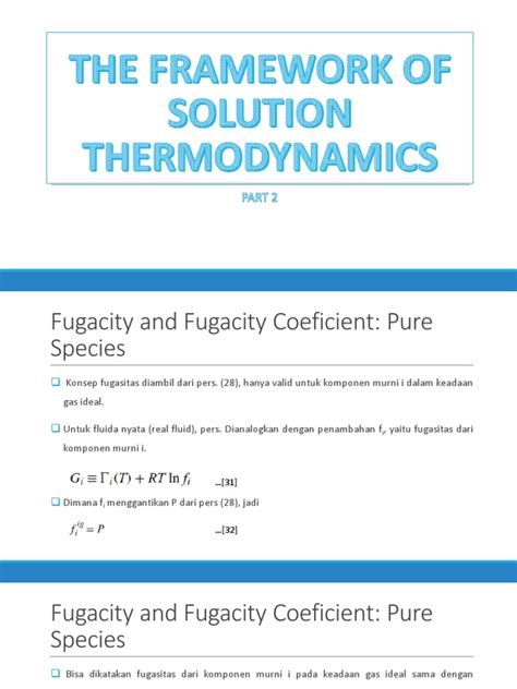 The Framework of Solution Thermodynamics - Part 2 | PDF