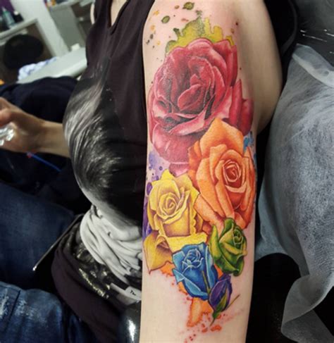 22 Rainbow Rose Tattoo Meaning and Designs | Balcony Garden Web