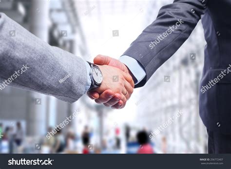 Closeup Business Handshake On White Background Stock Photo 256772407 ...