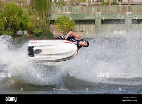 Jet ski stunt demonstration Stock Photo - Alamy