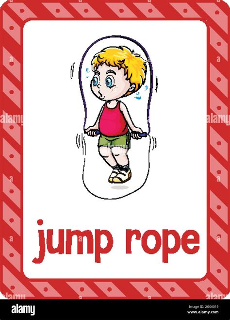 Vocabulary flashcard with word Jump Rope illustration Stock Vector Image & Art - Alamy