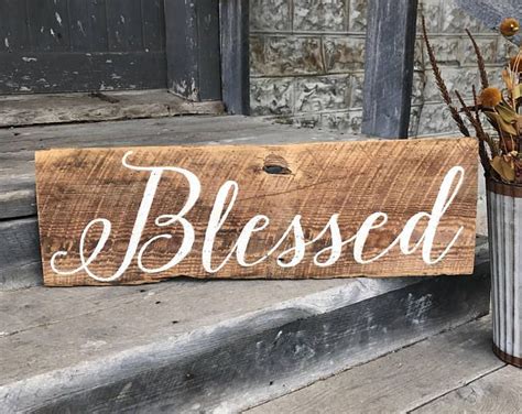 Blessed Barnwood Sign -Blessed Wood Sign - Porch sign - Fall Decor - Mantel Decor - Front Porch ...