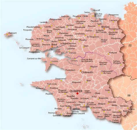 Carte du Finistère