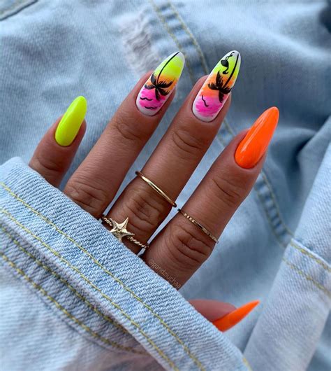 ☀️🌴Summer Vibes🌴☀️ •Neonek•Ave Neon•La Bamba• @indigonails… | Tropical nails, Neon nails, Sea nails