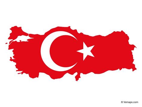 Flag Map of Turkey | Free Vector Maps | Turkey flag, Turkish flag ...