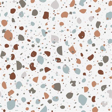 Terrazzo vector seamless pattern. Beige abstract background with ...