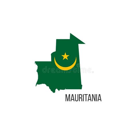 Mauritania Flag Map. the Flag of the Country in the Form of Borders ...