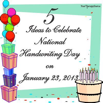 Participate in National Handwriting Day | Your Therapy Source | Handwriting, Kids writing ...