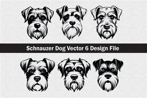 Schnauzer Dog Head vector Silhouette Svg (2968243)