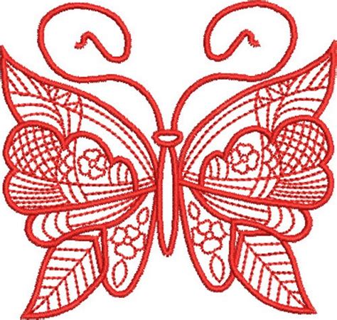 Redwork Butterfly Embroidery Design | AnnTheGran