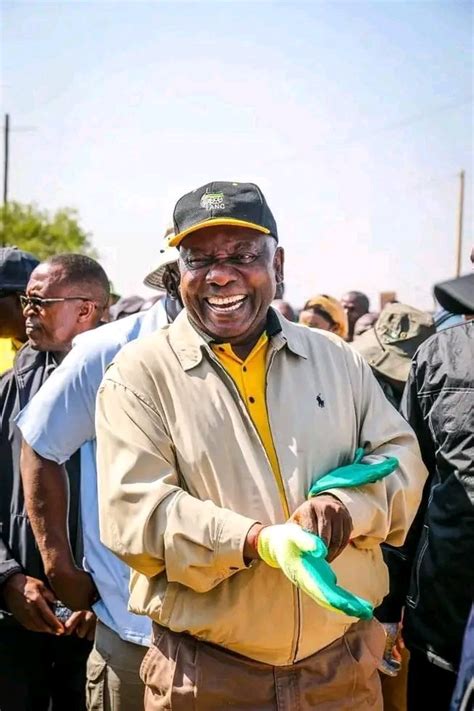 PICTURES: SA President Cyril Ramaphosa Personally Fixes Potholes ...