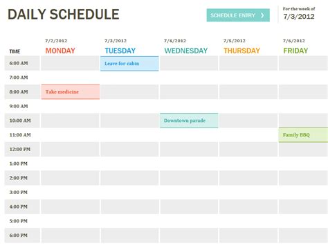 Daily Schedule Template Excel – task list templates