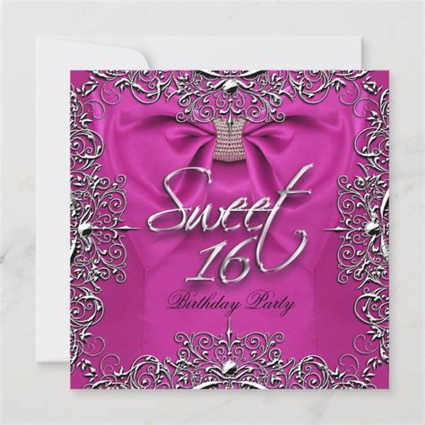 Pink Elegant Sweet Sixteen Sweet 16 Party Invitation | Zazzle