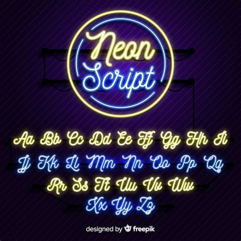 Free Vector | Neon alphabet