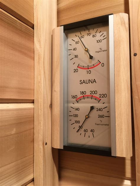 Sauna Thermometer / Hygrometer - Wood Framed Metal - Sauna Thermometers ...