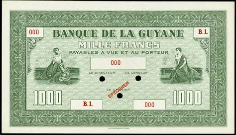 French Guiana 1000 Francs banknote 1942|World Banknotes & Coins ...