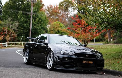 Wallpaper GTR, Nissan, black, Skyline, BNR34, v Spec II NUR1 images for desktop, section nissan ...