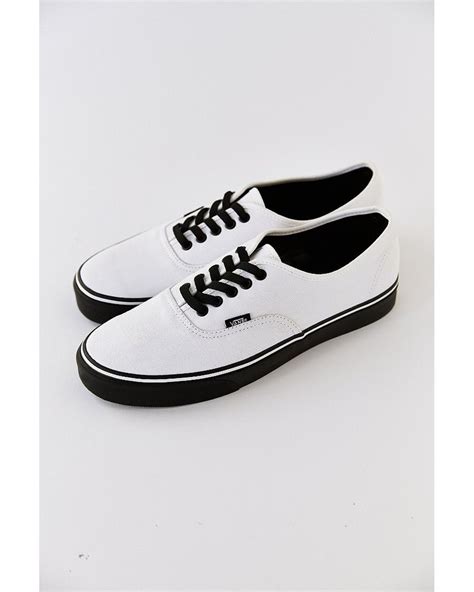 Vans Authentic Black Sole Men'S Sneaker in White for Men | Lyst