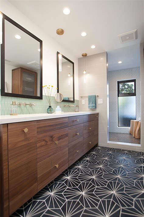 Master bathroom Love the wood vanity and the clean lines of the sinks. Fu… | Master bathroom ...