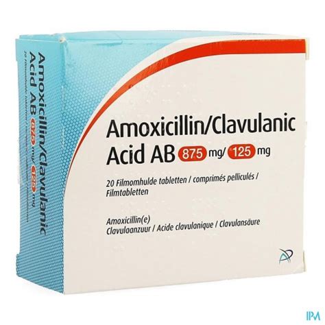 Amoxicillin Clavulanic Acid Ab 875mg/125mg Comp 20 | Apotheek Sollie