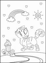 Cute Cat Outline coloring Page For Kids line drawing animal  sketch template