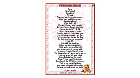 Firework Night Poem Poster