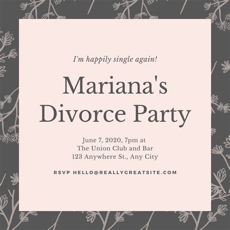 Free custom printable divorce party invitation templates | Canva