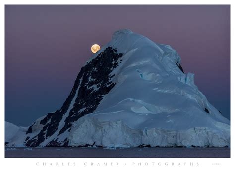 Moonrise, Gerlache Strait, Antarctic Peninsula - Photographs by Charles Cramer