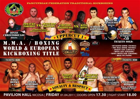 M.M.A / BOXING WORLD & EUROPEAN KICK-BOXING TITLES LIVE FIGHTS (Nicosia)